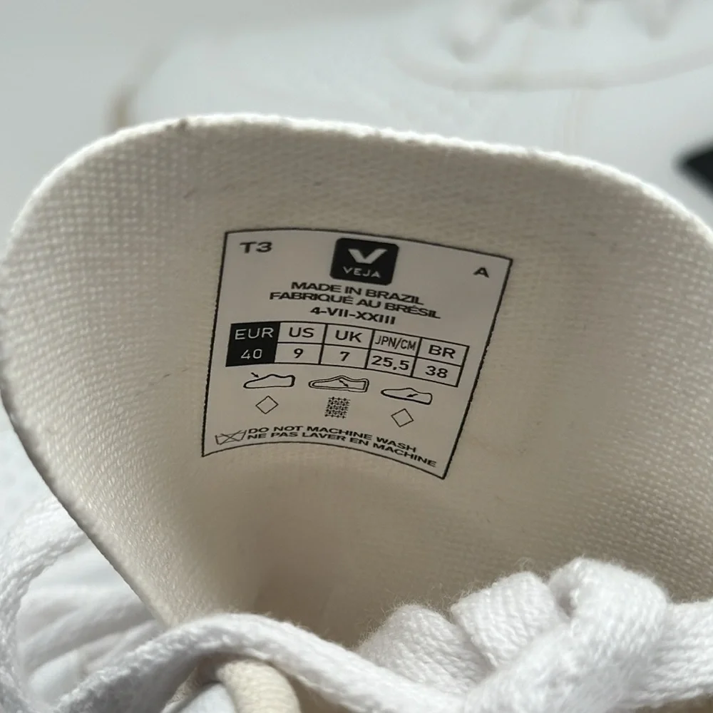Free‎ People Veja V-10 Platform Low Top Casual White Black Leather Sneakers Sz9
